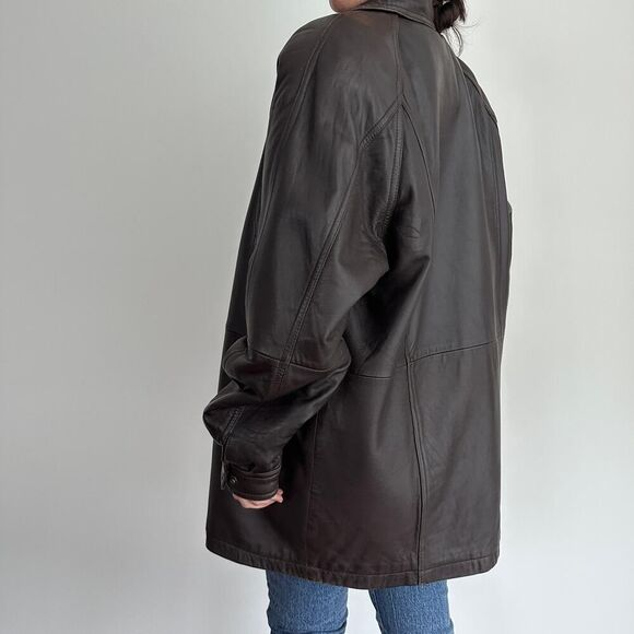 Vintage Leather Oversized Jacket - Picture 3 of 12
